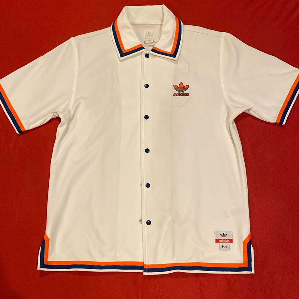 Vintage adidas New York Knicks Patrick Ewing 33 Button-up Warm Up Shirt Jersey
